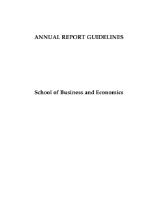 ANNUAL REPORT GUIDELINES  School of Business and Economics