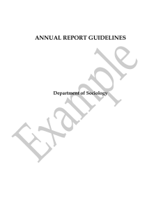 ANNUAL REPORT GUIDELINES  Department of Sociology