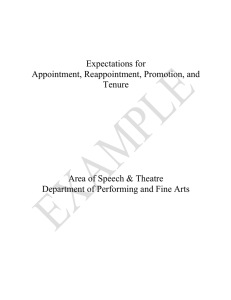 Expectations for Appointment, Reappointment, Promotion, and Tenure