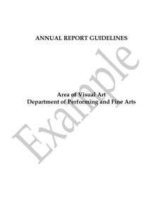 ANNUAL REPORT GUIDELINES Area of Visual Art