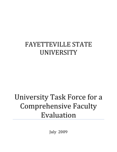 University Task Force for a Comprehensive Faculty Evaluation