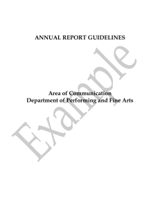 ANNUAL REPORT GUIDELINES Area of Communication Department of Performing and Fine Arts
