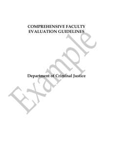 COMPREHENSIVE FACULTY EVALUATION GUIDELINES Department of Criminal Justice