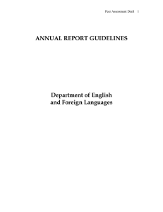 ANNUAL REPORT GUIDELINES  Department of English and Foreign Languages