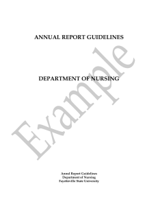 ANNUAL REPORT GUIDELINES DEPARTMENT OF NURSING Annul Report Guidelines