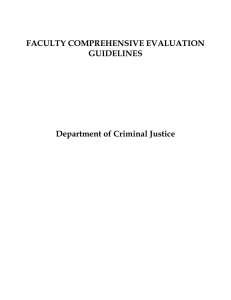 FACULTY COMPREHENSIVE EVALUATION GUIDELINES  Department of Criminal Justice