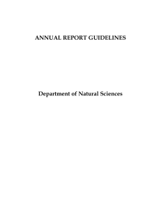 ANNUAL REPORT GUIDELINES  Department of Natural Sciences