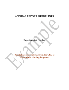 ANNUAL REPORT GUIDELINES  Department of Nursing