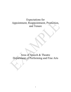 Expectations for Appointment, Reappointment, Promotion, and Tenure