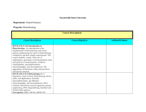 Fayetteville State University Department: Program: Course Descriptions