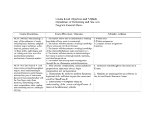 Course Level Objectives and Artifacts Department of Performing and Fine Arts