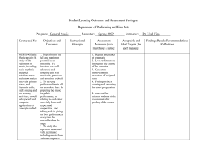 Student Learning Outcomes and Assessment Strategies