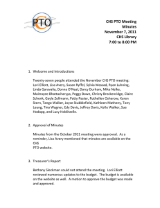 CHS PTO Meeting Minutes  November 7, 2011