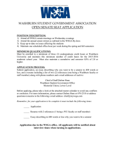 WASHBURN STUDENT GOVERNMENT ASSOCIATION OPEN SENATE SEAT APPLICATION