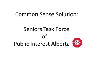 Common Sense Solution: Seniors Task Force of Public Interest Alberta