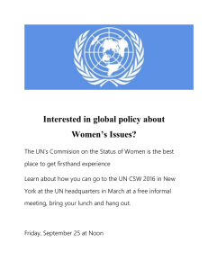 Interested in global policy about Women’s Issues?