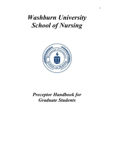 Washburn University School of Nursing  Preceptor Handbook for