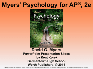 Myers’ Psychology for AP , 2e ® David G. Myers