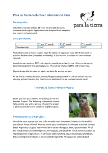 Para La Tierra Volunteer Information Pack  Pre-requisites: