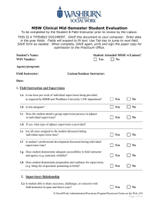 MSW Clinical Mid-Semester Student Evaluation