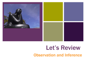 + Let’s Review Observation and Inference