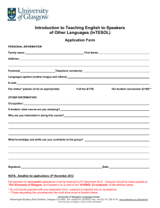 Introduction to Teaching English to Speakers of Other Languages (InTESOL) Application Form