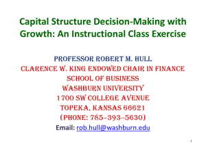 Capital Structure Decision-Making with Growth: An Instructional Class Exercise