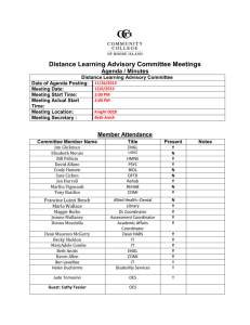 Distance Learning Advisory Committee Meetings Agenda / Minutes