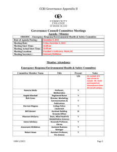 CCRI Governance Appendix II Governance Council Committee Meetings Agenda / Minutes