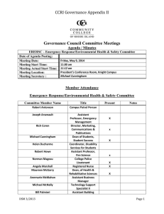 CCRI Governance Appendix II Governance Council Committee Meetings Agenda / Minutes