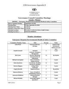 CCRI Governance Appendix II Governance Council Committee Meetings Agenda / Minutes