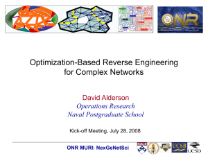 Optimization-Based Reverse Engineering for Complex Networks David Alderson Operations Research