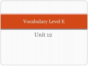 Unit 12 Vocabulary Level E