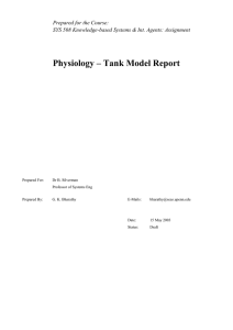 Physiology – Tank Model Report Prepared for the Course: