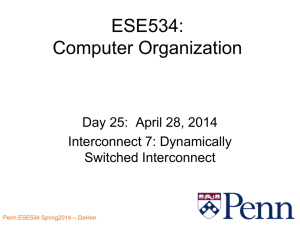 ESE534: Computer Organization Day 25:  April 28, 2014 Interconnect 7: Dynamically