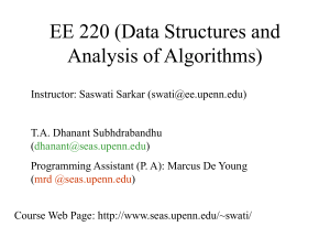 EE 220 (Data Structures and Analysis of Algorithms)