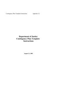 Department of Justice Contingency Plan Template Instructions