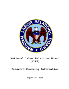 National labor Relations Board (NLRB) Password Cracking Information