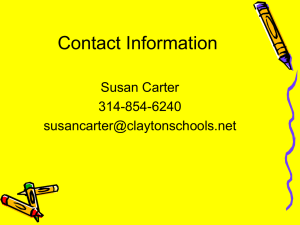 Contact Information Susan Carter 314-854-6240