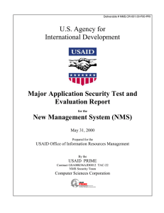 U.S. Agency for International Development Major Application Security Test and Evaluation Report