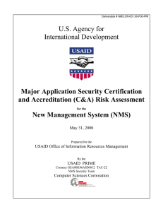 U.S. Agency for International Development Major Application Security Certification