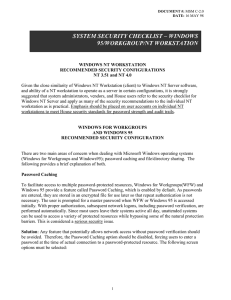 SYSTEM SECURITY CHECKLIST – WINDOWS 95/WORKGROUP/NT WORKSTATION