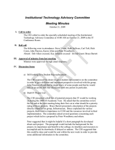 Institutional Technology Advisory Committee Meeting Minutes
