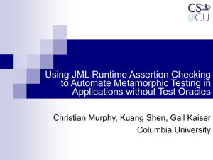 Using JML Runtime Assertion Checking to Automate Metamorphic Testing in