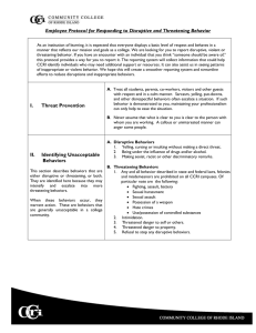 Employee Protocol for Responding to Disruptive and Threatening Behavior