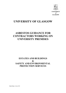 UNIVERSITY OF GLASGOW ASBESTOS GUIDANCE FOR CONTRACTORS WORKING ON