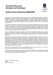 University Services (Estates and Buildings)  Safety Policy Statement 2008/2009