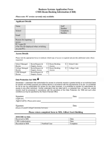 Business Systems Application Form CMIS Room Booking Information (CRB)  Applicant Details