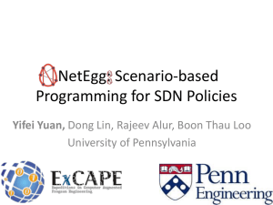 NetEgg: Scenario-based Programming for SDN Policies Yifei Yuan, University of Pennsylvania