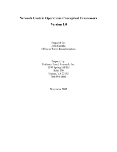 Network Centric Operations Conceptual Framework Version 1.0